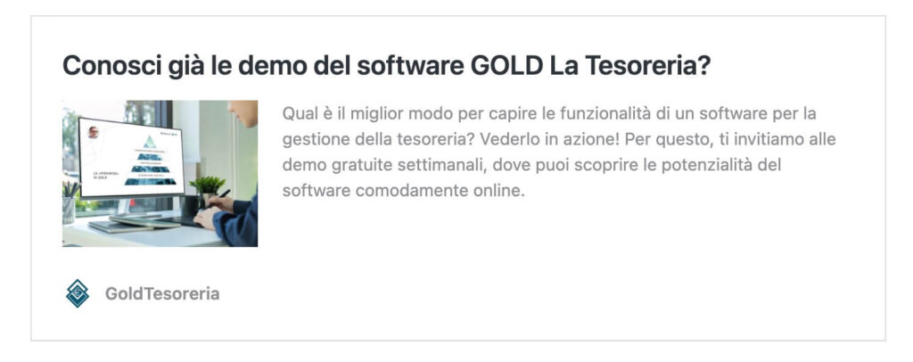 cover articolo demo software Gold La Tesoreria