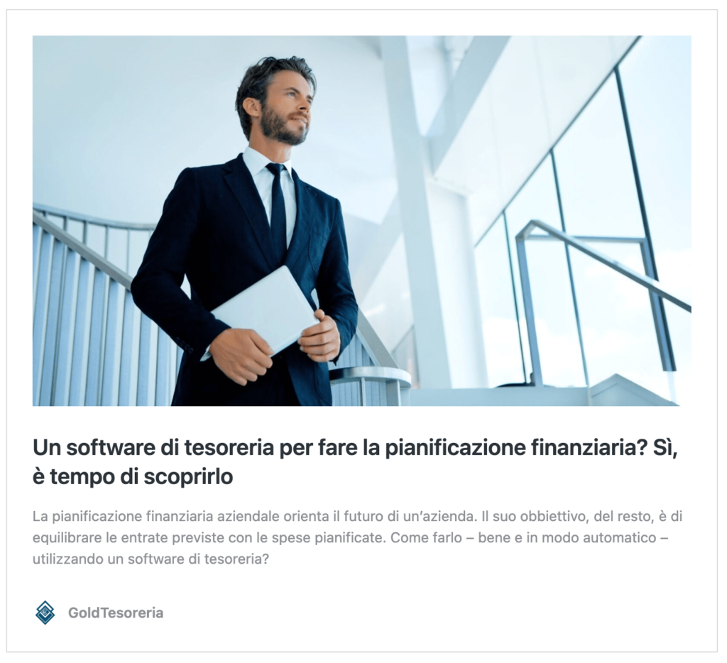 cover articolo sull'importanza del software per la gestione della tesoreria e la pianificazione aziendale