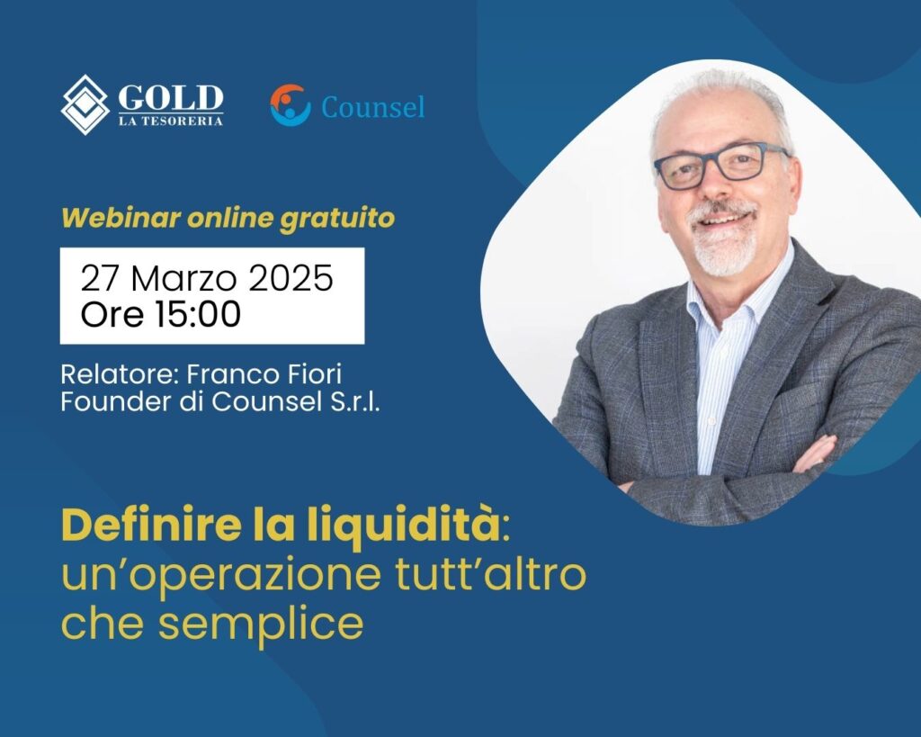 grafica webinar tre sguardi sulla liquidità intervento di Franco fiori